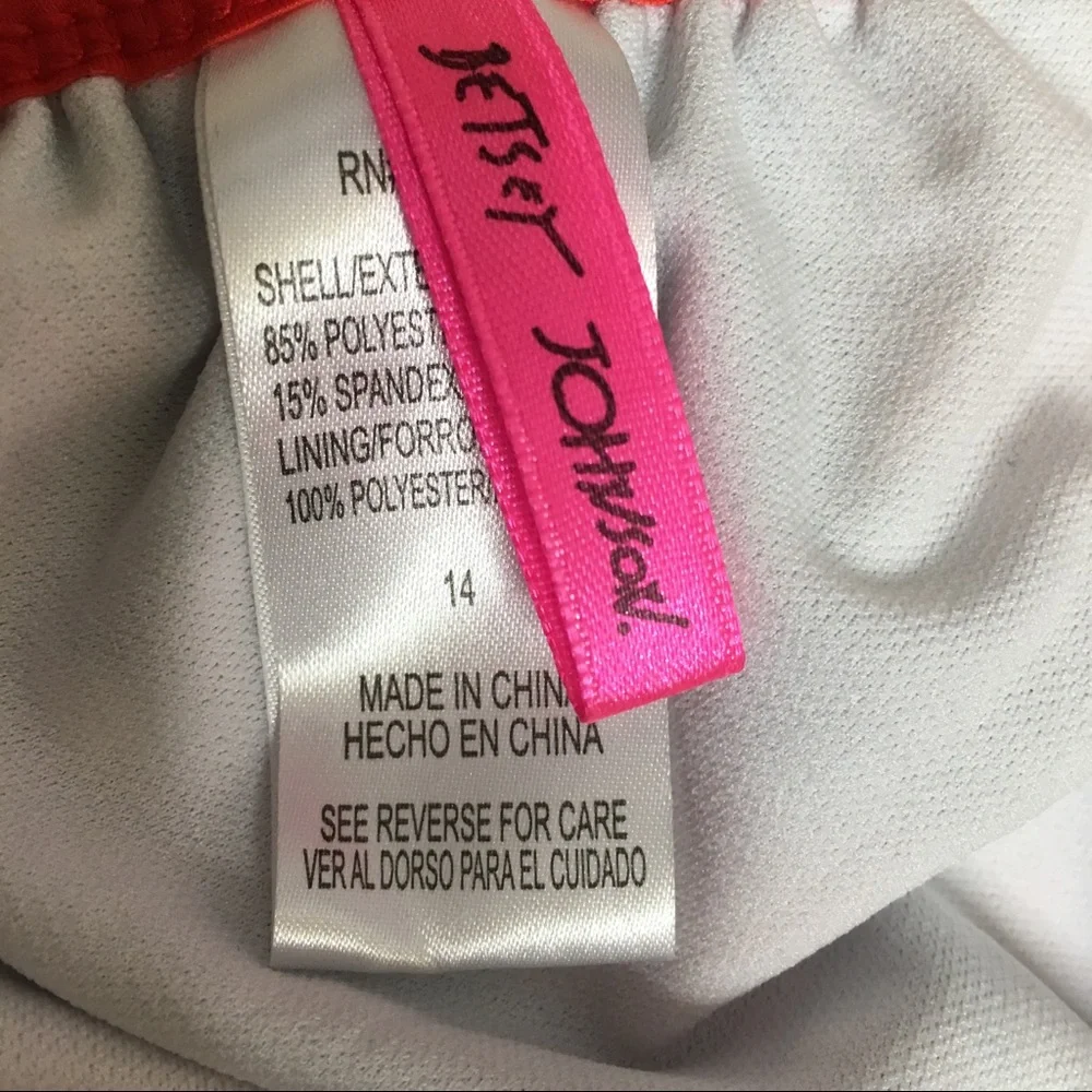 Betsey Johnson Girls Rose Print Bikini Top Size 14